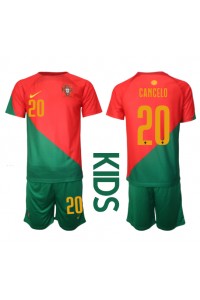 Fotbalové Dres Portugalsko Joao Cancelo #20 Dětské Domácí Oblečení MS 2022 Krátký Rukáv (+ trenýrky)